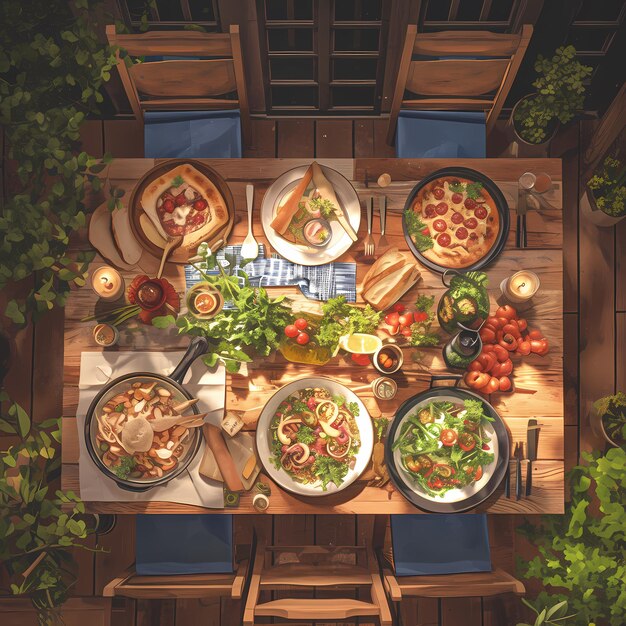 Photo delicious outdoor feast