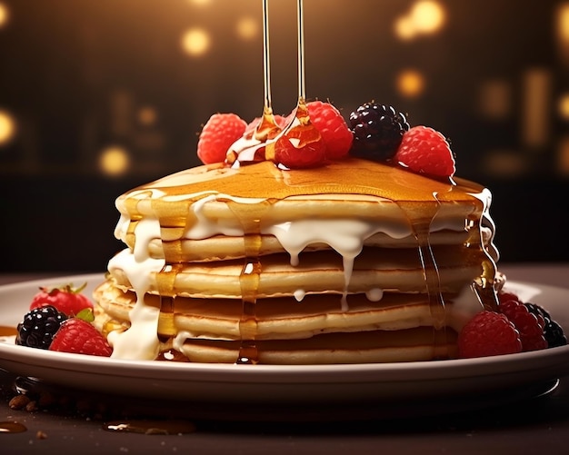 Delicious Pancake with Kitchen Background