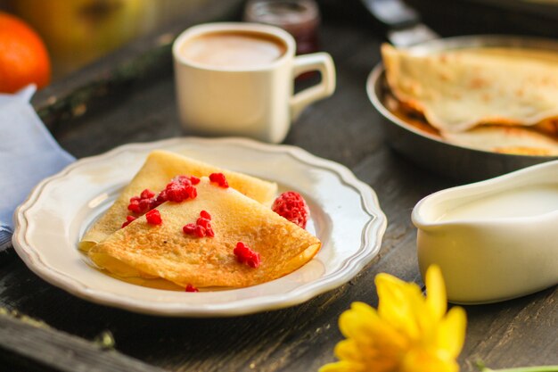 Delicious pancakes for breakfast