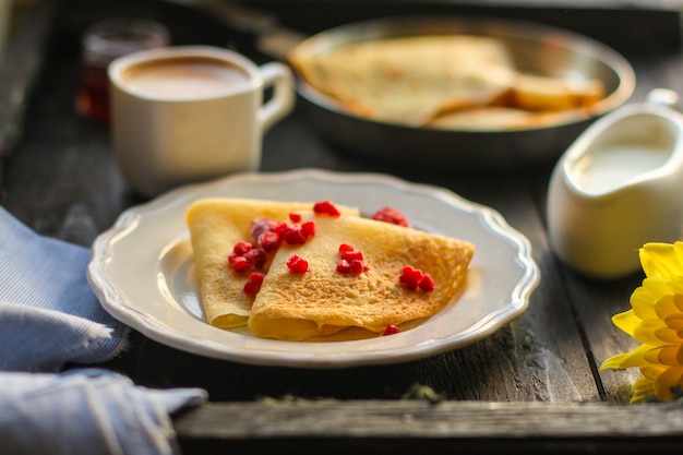 Delicious pancakes for breakfast