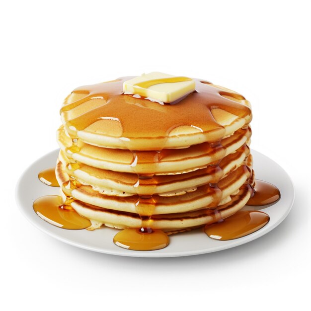 Delicious pancakes isolated on white background AI Generative