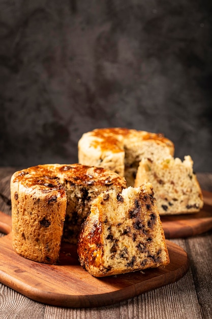 Delicious Panettone with chocolate Panettone Christmas food