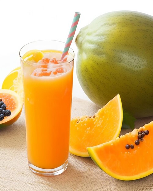 Delicious papaya mix lemon fruit juice