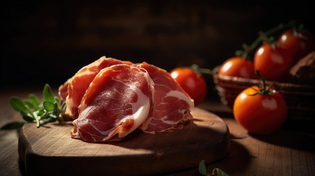 Photo delicious parma ham