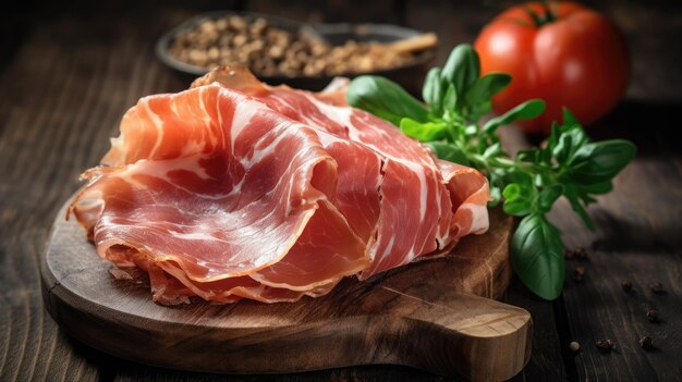 Photo delicious parma ham