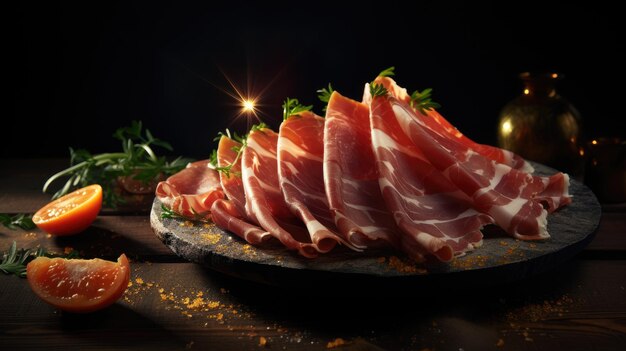 Foto delizioso prosciutto di parma