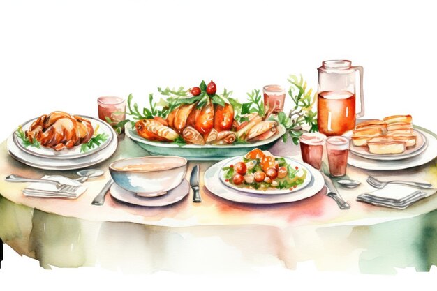 Вкусная вечеринка празднование мясной ужин традиционный праздничный стол еда блюдо еда индейка тарелка