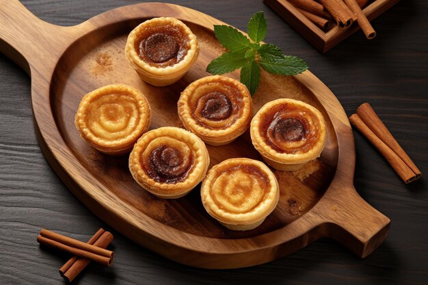 Delicious Pastel de Nata Tarts with a Cinnamon Twist Generative Ai