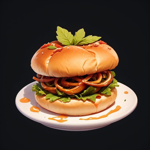 Delicious pastry burger food HD photography 4k wallpaper background illustration