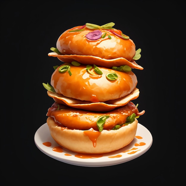 Delicious pastry burger food HD photography 4k wallpaper background illustration