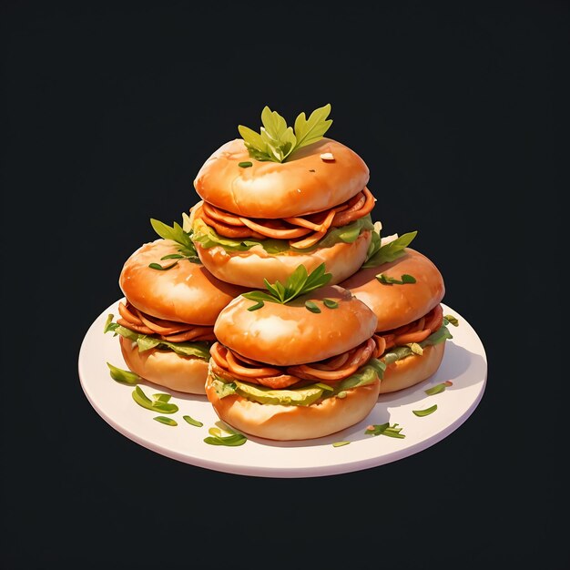 Delicious pastry burger food HD photography 4k wallpaper background illustration