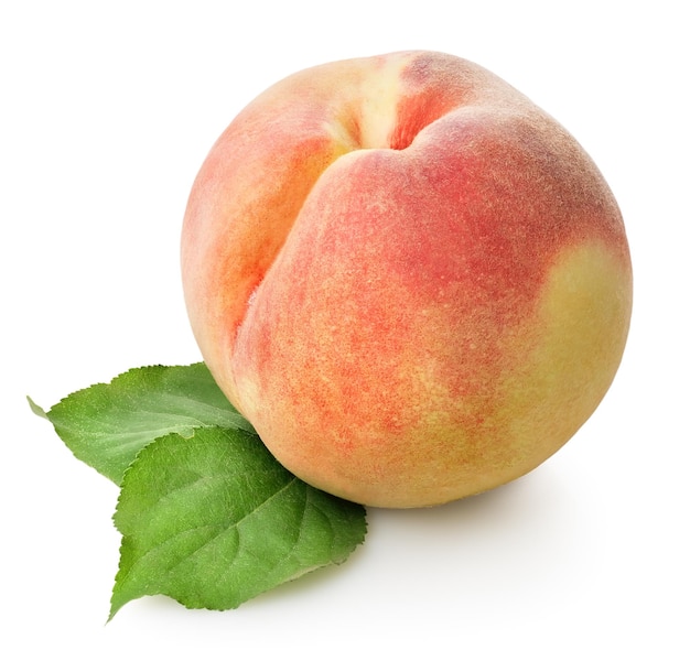 Delicious peach isolated on a white background