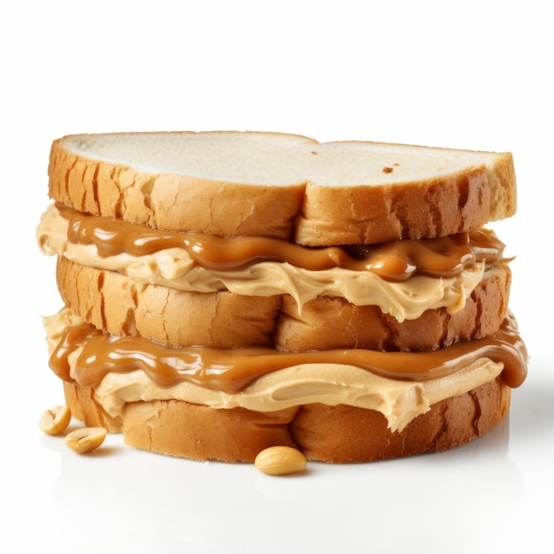 Delicious peanut butter sandwich creamy and crunchy