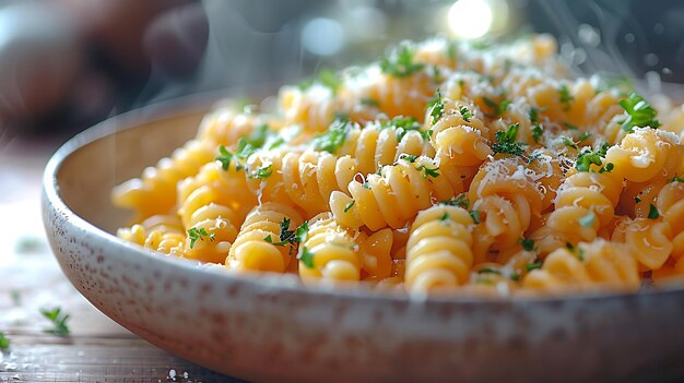 Foto una deliziosa ciotola di pasta penne.