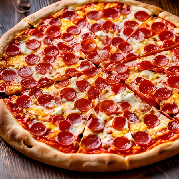 Foto deliziosa pizza italiana ai peperoni