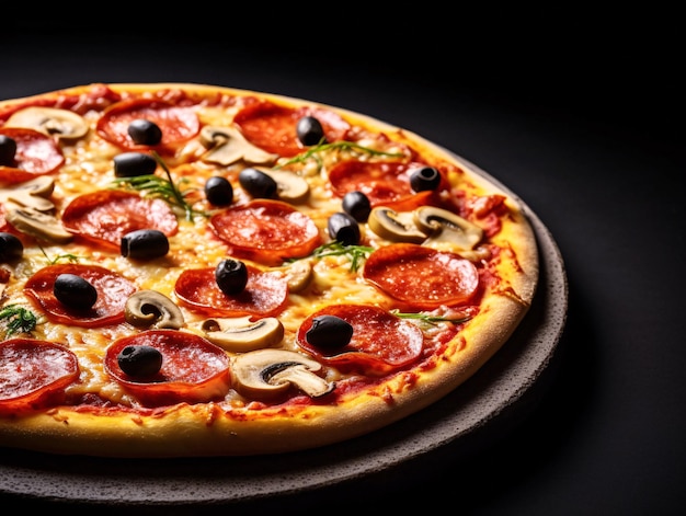 Delicious Pepperoni Pizza HighQuality Stock Image for All Your Culinary Needs Generated by AI