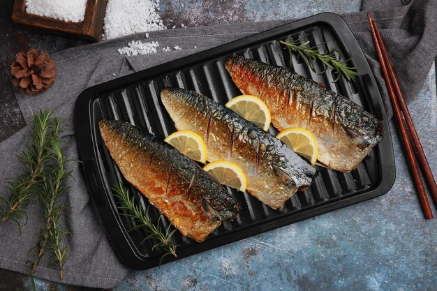 Photo delicious picture of grilled mackerel