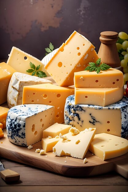 delicious pieces of cheese