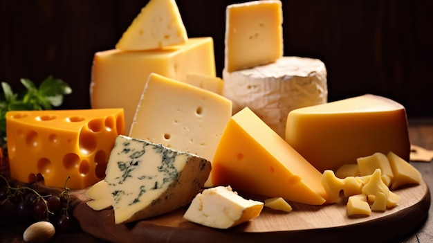 Delicious pieces of cheese