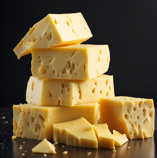 Delicious pieces of cheese