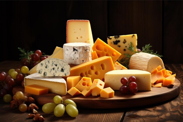 delicious pieces of cheese