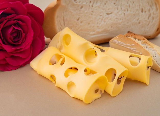 Delicious pieces of cheese