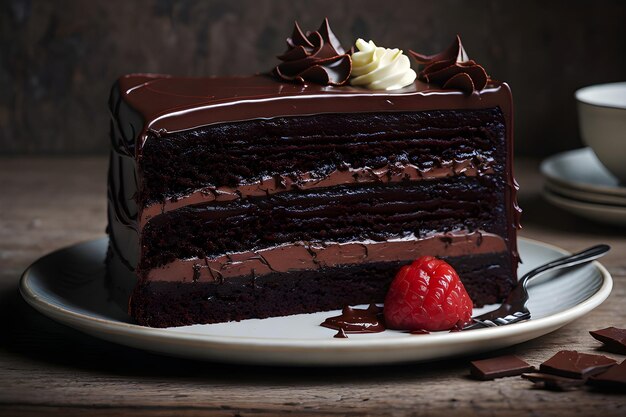 delicious pieces of Chocolate cake