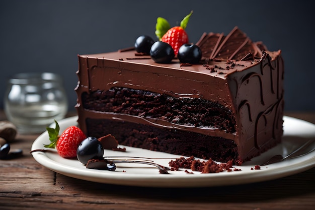 delicious pieces of Chocolate cake