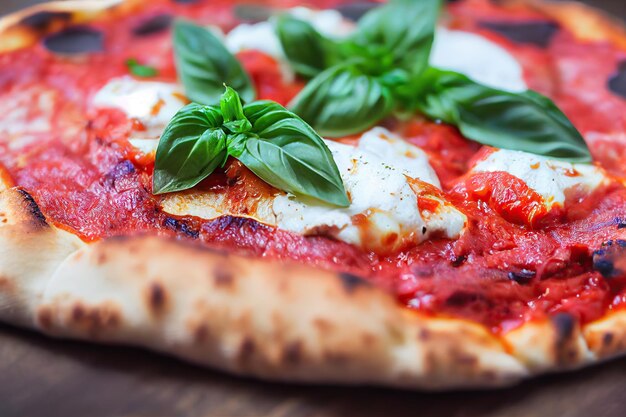 Photo delicious pieces of margherita pizza with thick tomato sauce and cheese