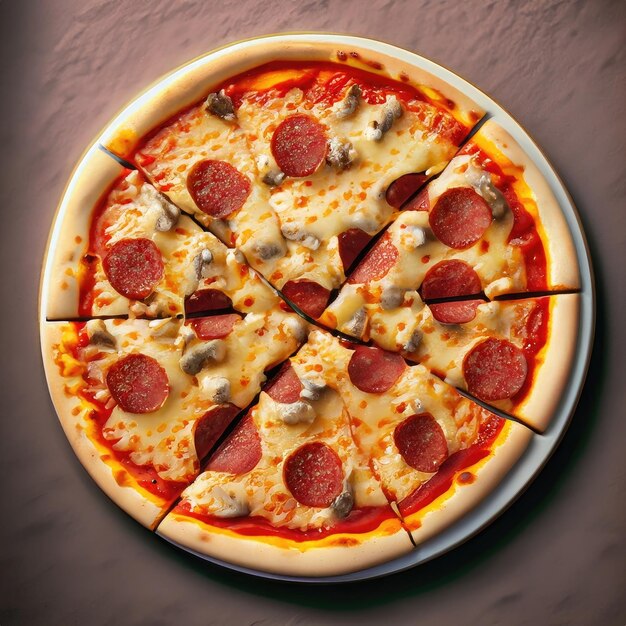 Delicious pizza 3D weergave