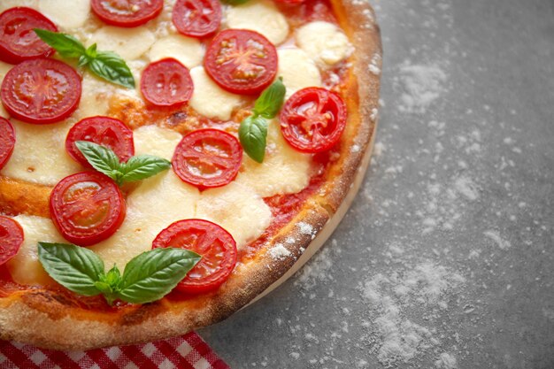 Delicious pizza closeup