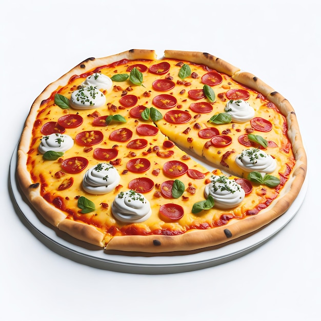 вкусная пицца Пепперони изолирована на белом фоне