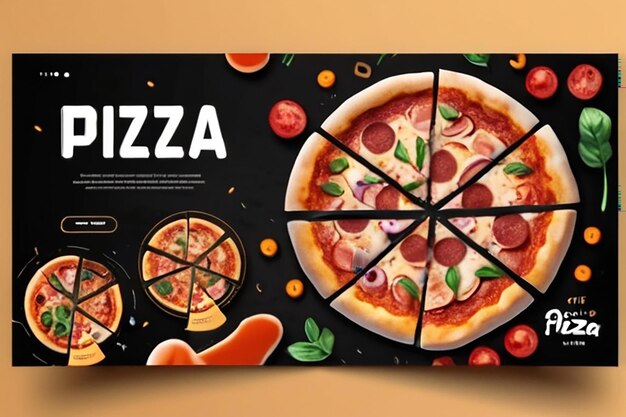 Delicious pizza social media post template design