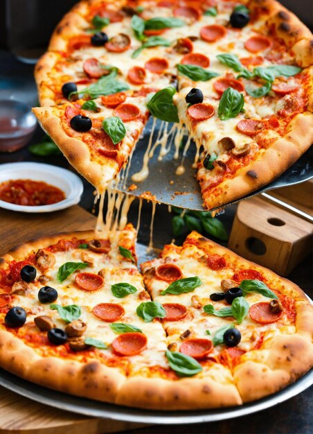 Photo delicious pizza with extra cheese