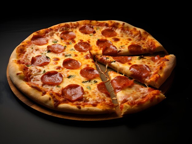 Delicious Pizza Yellow Background