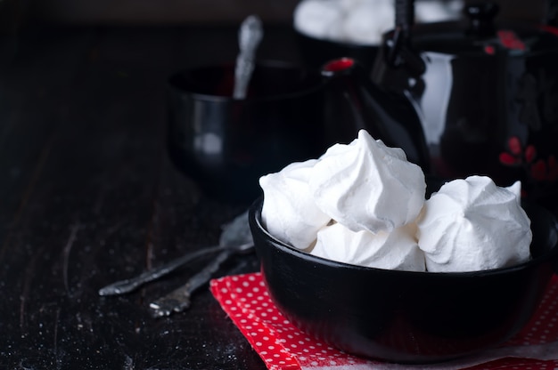 Delicious and plain white vanilla meringue cookies