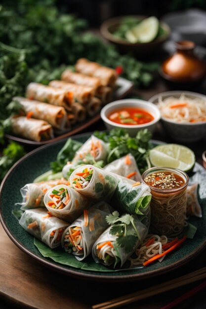 A delicious plate of food on a table