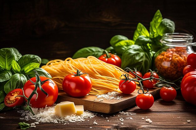 Delicious plate of italian spaghetti pasta