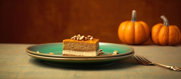 Delicious plate of pumpkin cake