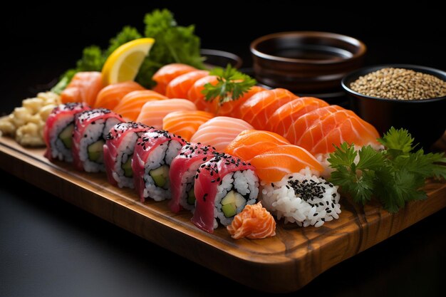 A delicious plate of sushi