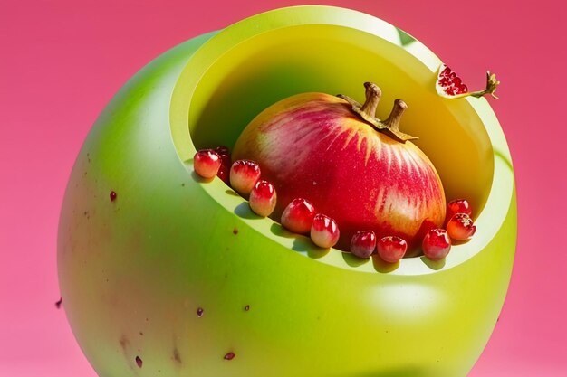 Delicious pomegranate fruit wallpaper illustration background Chinese cuisine fruit