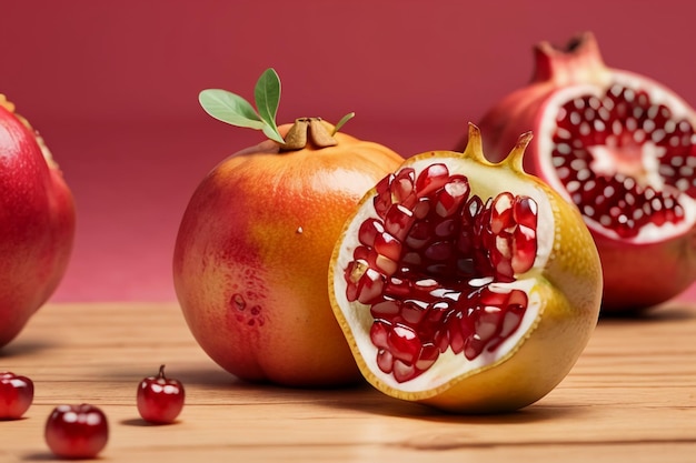 Delicious pomegranate fruit wallpaper illustration background chinese cuisine fruit