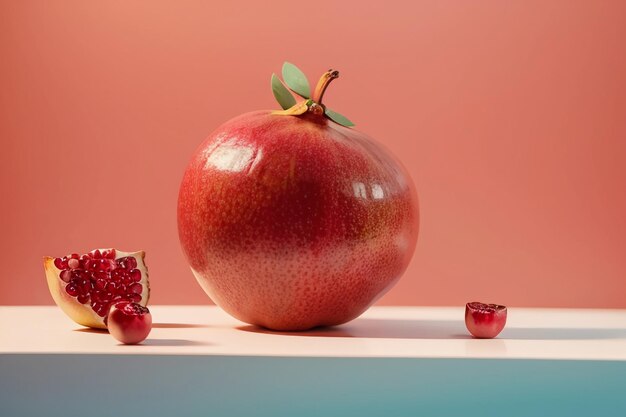 Foto delici frutti di melograno carta da parati illustrazione sullo sfondo frutta della cucina cinese