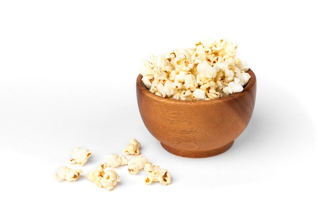 Delicious popcorn on a white background