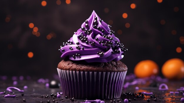 delicious purple cupcake