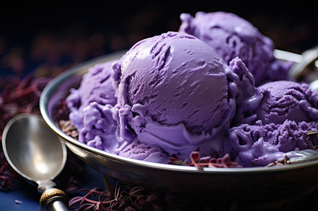 Delicious purple ice cream