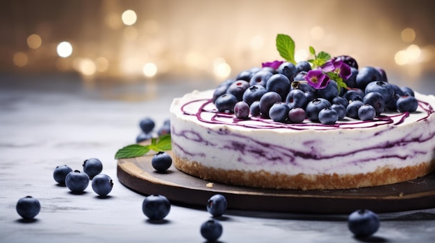 Delicious Purple and White Food Banner AI Generated