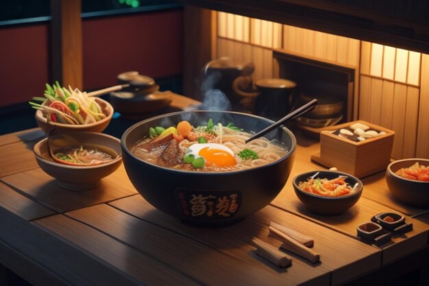 a delicious ramen Japanese food