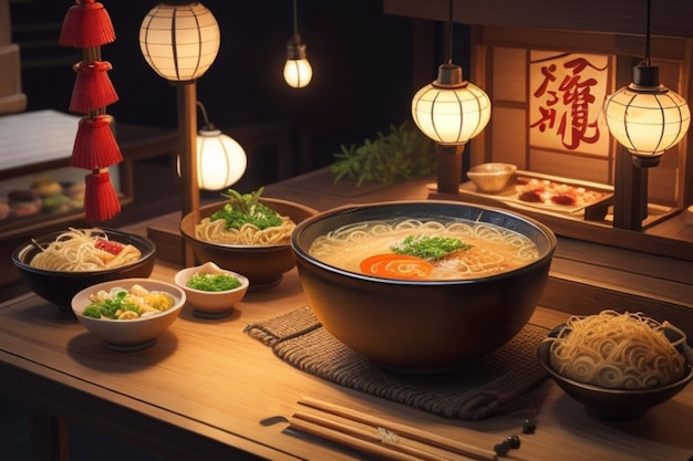 a delicious ramen Japanese food