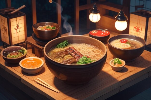 a delicious ramen Japanese food